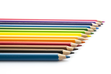 Color pencil on white background