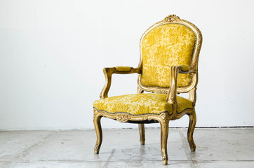 gold classical style sofa couch in vintage room