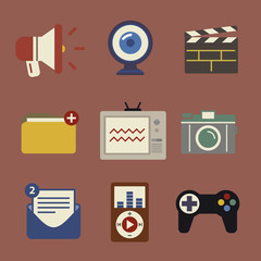 Social Media Funky Internet Symbols Icons Vector Concept