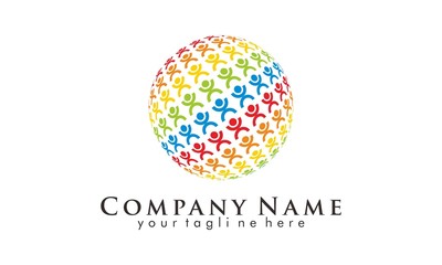 Colorful Humanity Diversity Logo Vector