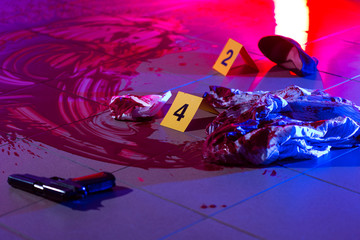 Blood at the murder scene