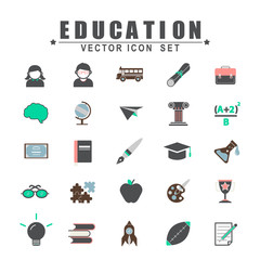 Education Studying Learning Activity Icons Set Concept