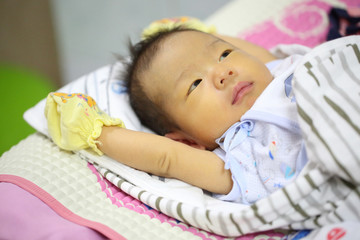 Smile Baby on looking with white backgroun