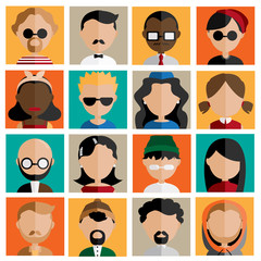 Diversity Interracial Community People Flat Design Icons Concept