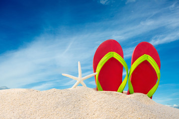 Fototapeta na wymiar Colorful sandals