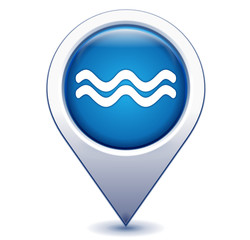 Obraz premium inondation sur marqueur géolocalisation bleu
