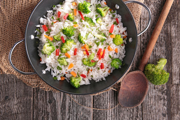 rice and vegetables