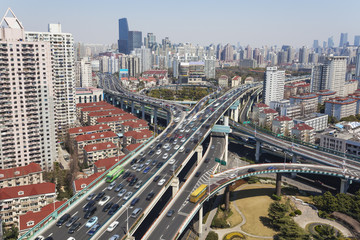 Fototapeta na wymiar Shanghai urban traffic