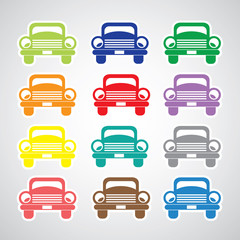 basic car icon set