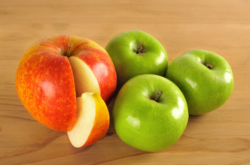 Red and green apples