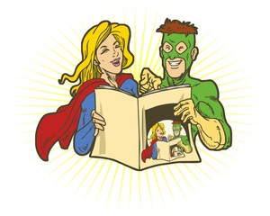 read comics character image vector