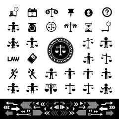 scales justice icon set
