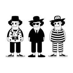 hipster man vector cartoon