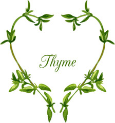 heart by sprigs of thyme