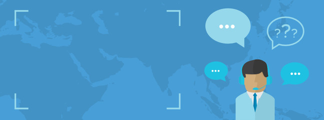 Male call center avatar. Man wearing headsets