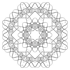 the abstract design of a circular pattern. Round Mandala.