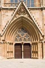 Fototapeta na wymiar Entrance in Lala Mustafa Pasha Mosque, Famagusta