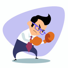 Businessman Boxing business theme sports