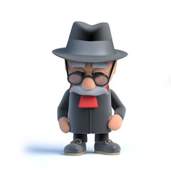 3d Tired old man