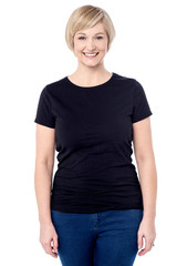 Obraz premium Relaxed woman posing over white