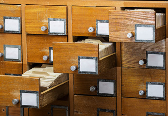 Open boxes in the old archive