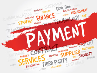 Payment word cloud, business concept