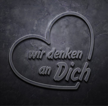 Wir denken an Dich - Marmor D - Typo