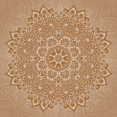 Round ornament pattern with floral decorative elements