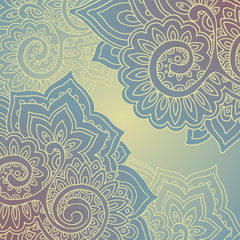 Vector frame pattern of the indian floral ornament