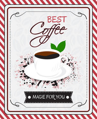Coffee menu vector poster design in vintage style