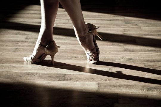 Female Feet On The Dance Floor