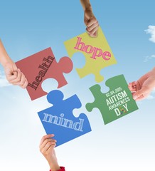 Composite image of autism awareness day