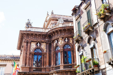 Fototapeta na wymiar side view of Teatro Massimo Bellini, Catania
