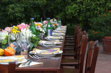 Wedding table on nature