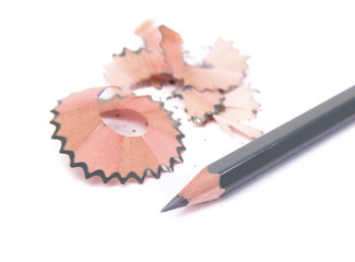 Colour pencils isolated on white background close up