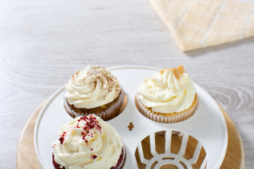 preparing cupcakes in the kitchen