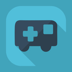 Fototapeta premium Flat modern design with shadow ambulance