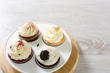 preparing cupcakes in the kitchen
