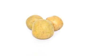 Raw Potato on white background