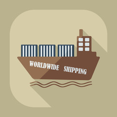 Flat modern design with shadow icons ship delivery