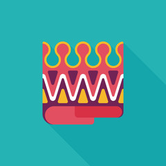 Birthday party crown flat icon with long shadow,eps10