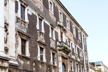 Fototapeta na wymiar baroque style urban house in Catania city