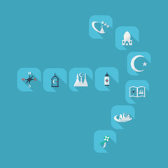 Flat concept, set modern design with shadow