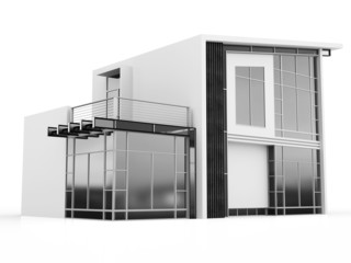 3d monochrome modern house