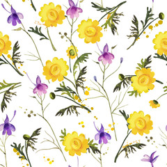 flower seamless background with Anthemis and regalis