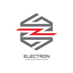 Electricity power - vector logo illustration. Lightning logo.