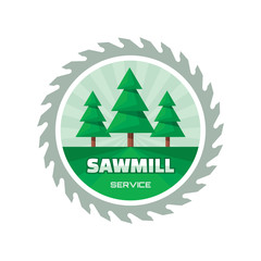 Sawmill service - vector logo concept illustration in flat style