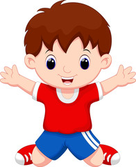 Happy boy on white background