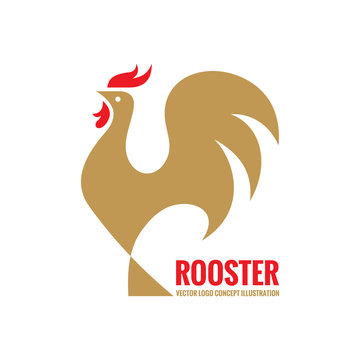 Rooster vector logo concept. Bird cock illustration.