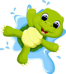 Naklejka premium Cute turtle cartoon